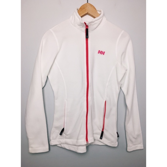 Helly Hansen Jackets & Blazers - Helly Hansen White Pink Zipper Fleece Jacket